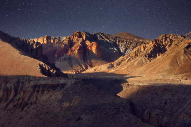 istock Beautiful evening mountain landscape in the Upper Mustang, Nepal 1164312727