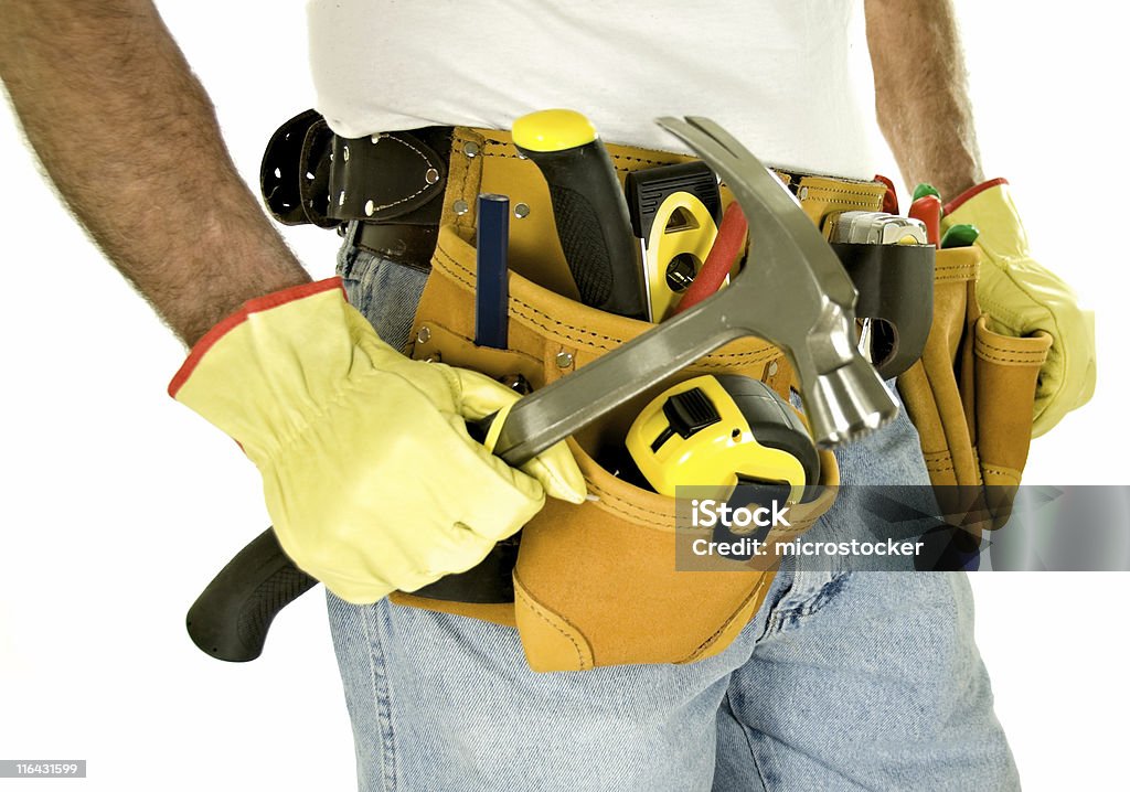 Com profissionais de Toolbelt Carpenter - Foto de stock de Artesão royalty-free