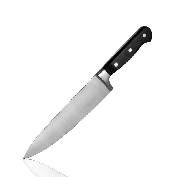 istock Stainless steel chef's knife with plastic handle isolated on white 1164316784