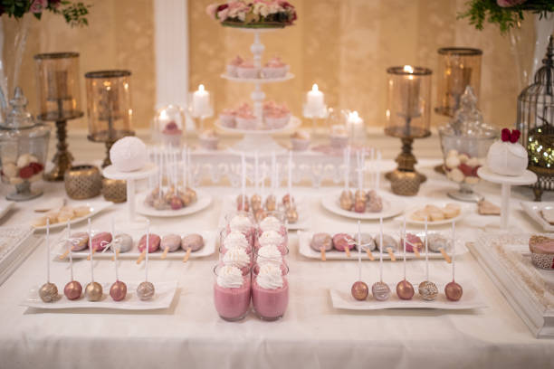 istock Strawberry mousse in glass on sweet table 1164324500