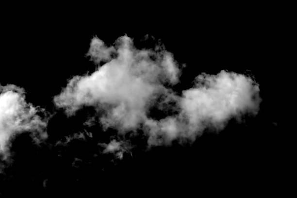 Nuvem isolada em um fundo preto - foto de acervo