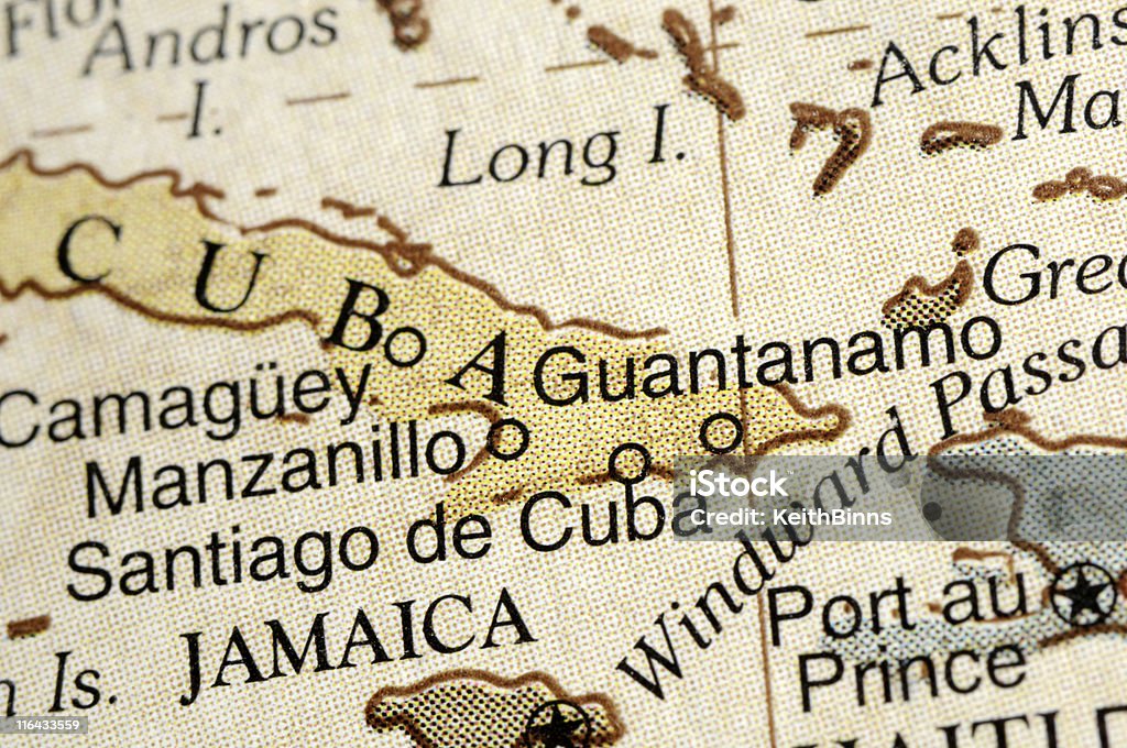 Guantanamo A macro photograph of Guantanamo Bay, Cuba, from a desktop globe. Adobe RGB  color profile. Caribbean Stock Photo