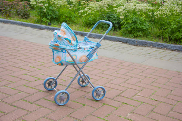 Toy stroller for doll left on road