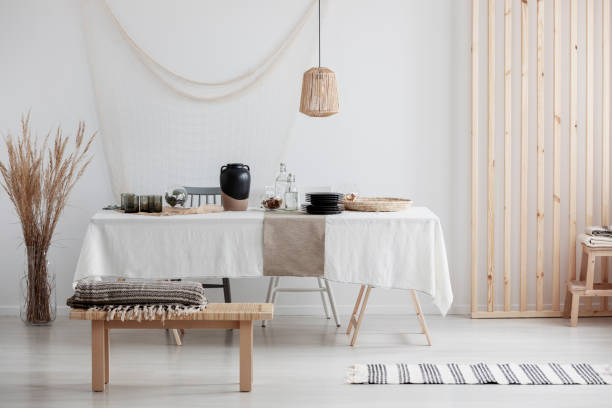 istock Modern living room with natural eco decorations 1164336034