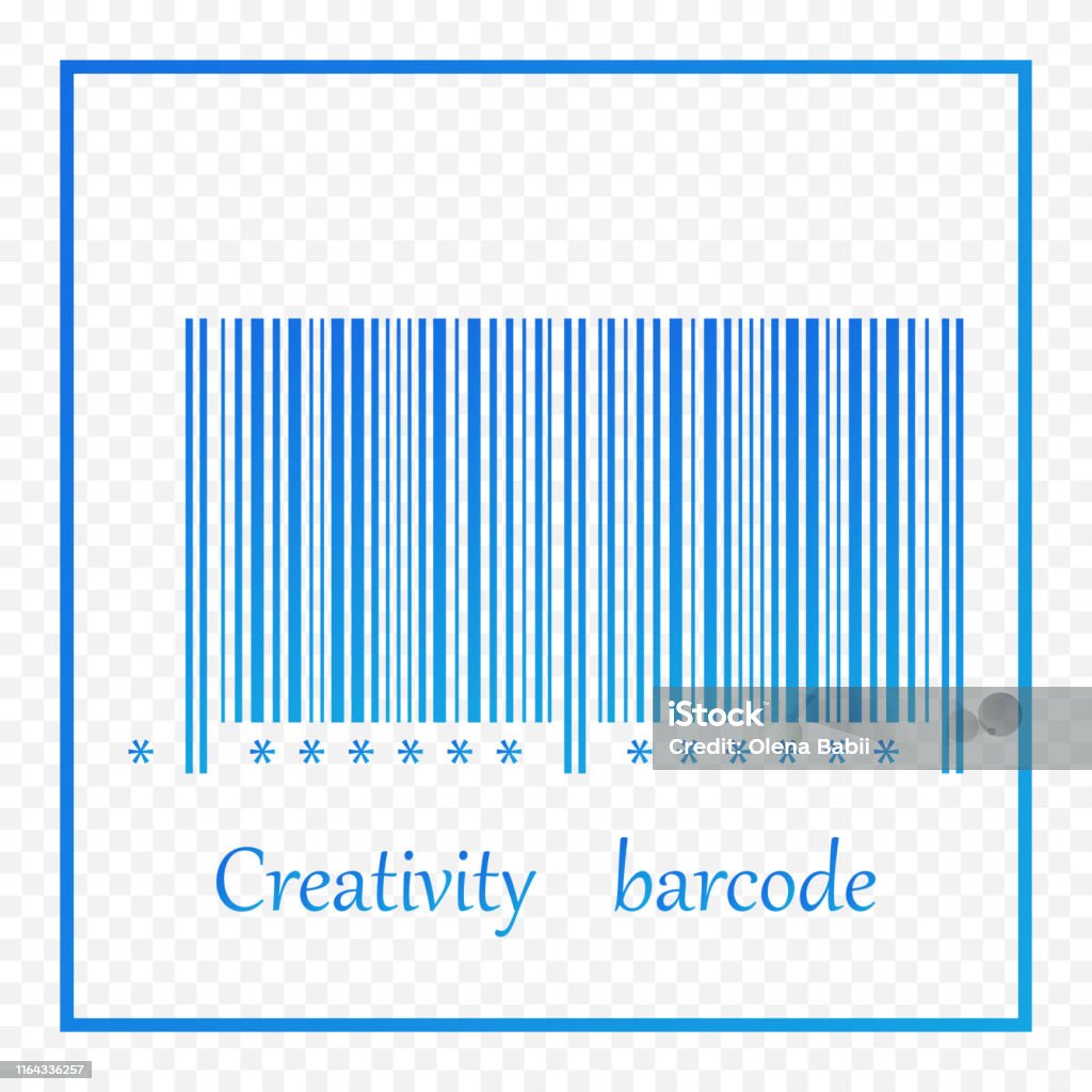 Blu Barcode Vector Barcode With A Blue Gradient And Text Creative Vector Illustration On ...