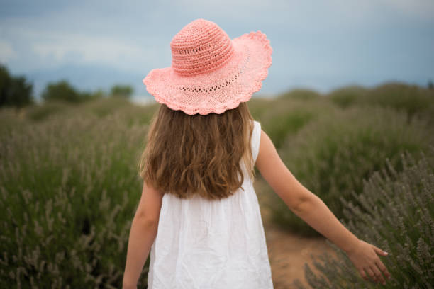 istock lavender field and a young girl 1164342684