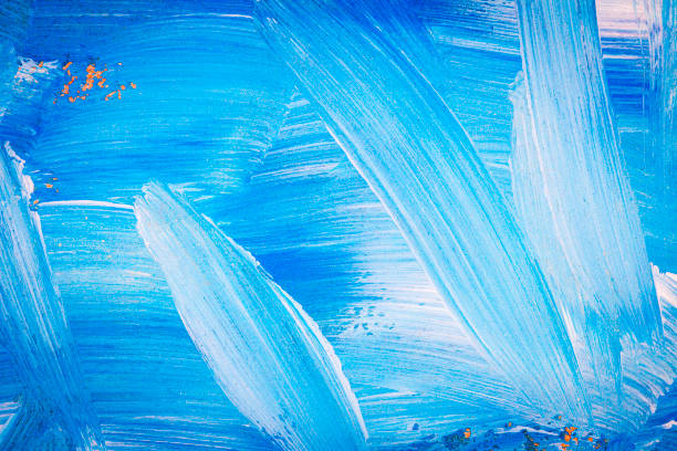istock Blue and white abstract art painting 1164343077