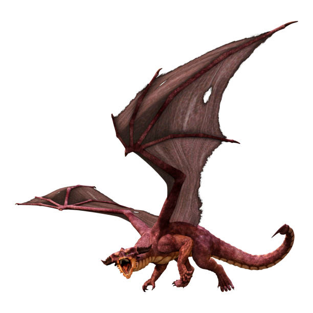 istock 3D illustration fantasy dragon on white 1164344296