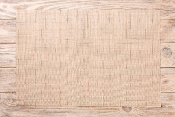 istock Tablecloth textile on wooden background top view with copy space 1164344327