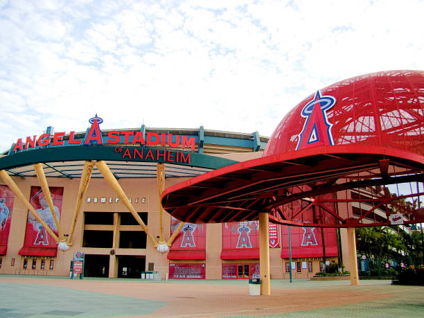 The main entrance of Angel Stadium Anaheim,CA/Los Angeles. Oct 29 2016, The main entrance of Angel Stadium, a major league baseball team in Anaheim,CA. japanese angel stock pictures, royalty-free photos & images