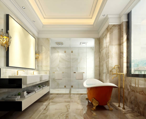 istock 3d render of luxury bathroom 1164346896