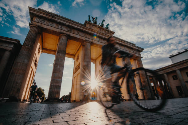 istock Brandenburg gate, Berlin, in summer sunset - wide angle shot 1164347862