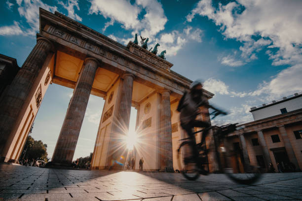 istock Brandenburg gate, Berlin, in summer sunset - wide angle shot 1164347863