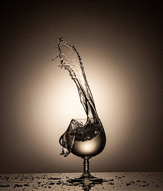 Splash and spray with wineglass