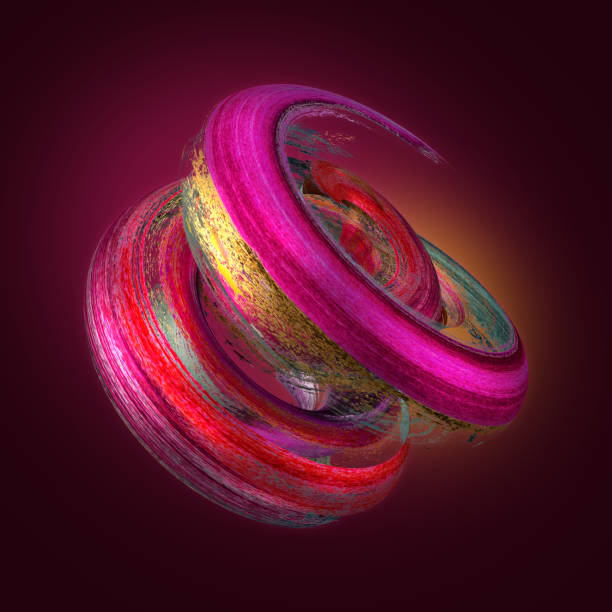 istock 3d render, abstract neon background with grungy brush strokes, twisted red gold paint splashing, object isolated on dark 1164355663
