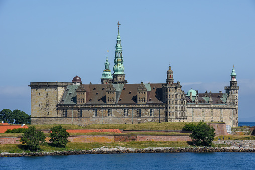 Helsingor, Denmark - 29 June 2019: Kronborg castle at Helsingor on Denmark