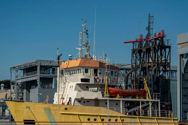 istock fire estinguisher ship prow bow close up detail at sunset 1164359081