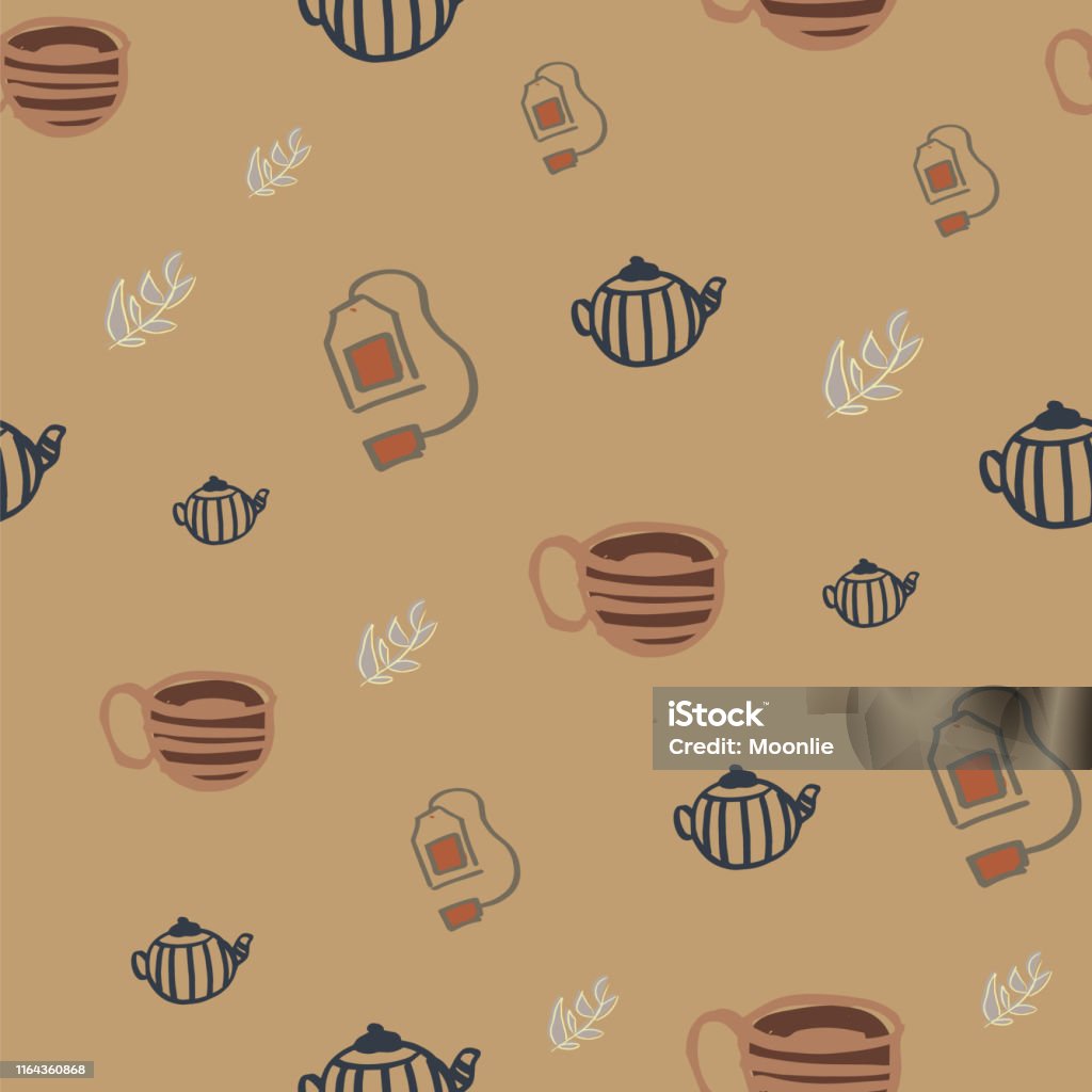 Repeat Pattern Tea Tea Seamless Repeat Pattern Design Stock Illustration - Download Image ...