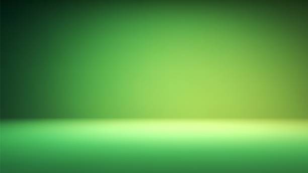 Colorful green gradient studio backdrop Colorful green gradient studio backdrop with empty space for your content light green background stock illustrations