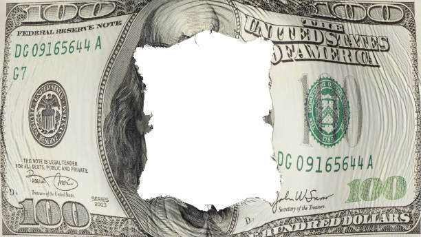 istock Square hole in the One hundred USD dollar flag 1164363074