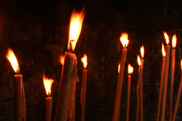 istock Lesvos Taksiyarhis church candles. 1164363449