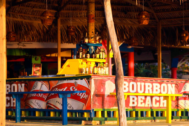 Adirondack chairs on White Bay, Jost Van Dyke, British Virgin Islands