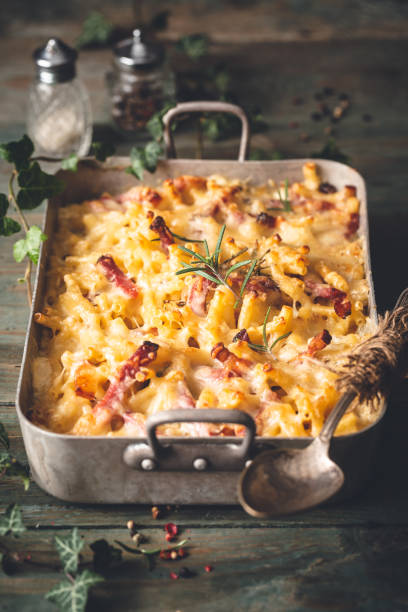 istock Mac and Cheese, Macaroni Gratin with Speck Ham and Rosemary 1164364495