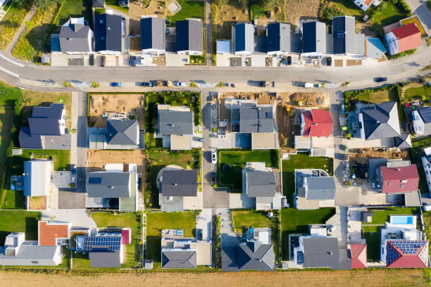 istock Modern Houses, Aerial View 1164366352
