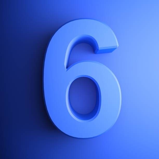 istock Blue number 6 square icon - 3D rendering illustration 1164369051