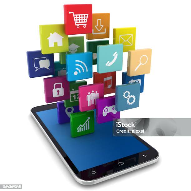 Social Media Marketing Network Connection Mobile Phone App Stock Photo - Download Image Now