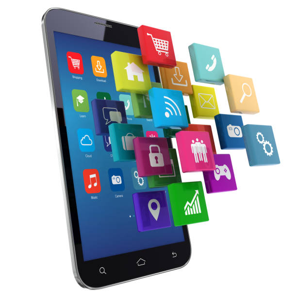 istock Social media marketing network connection mobile phone app 1164369453