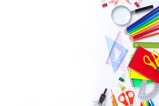 istock School supplies on white background. Back to school concept. 1164369507