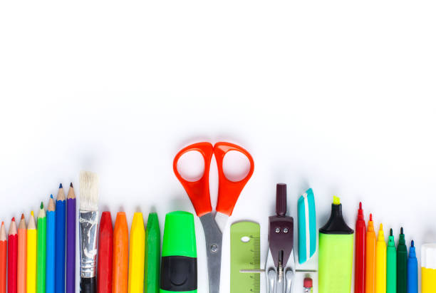 istock School supplies on white background. Back to school concept. 1164369511
