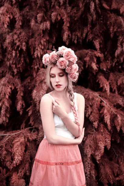 istock Woman with flower crown 1164371097