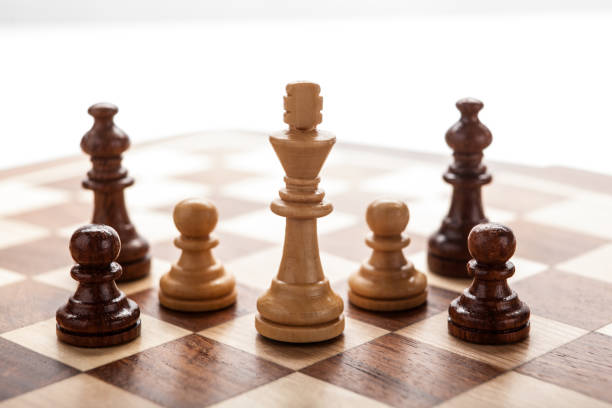 istock wooden white chess king between other pieces close up 1164371931