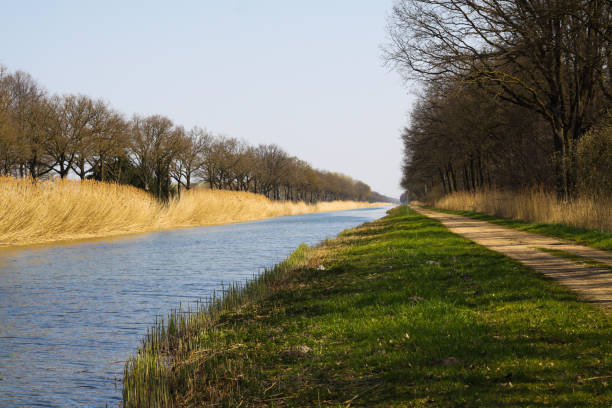 istock Rural Landscape with river in Netherlands 1164374712