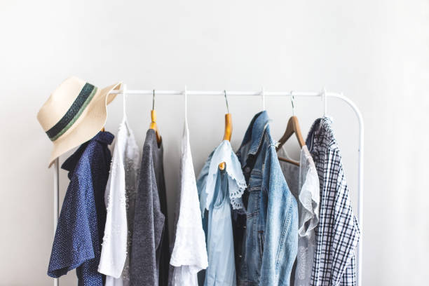 istock Clothes on Open Cloth Choosing clothes Nothing to wear 1164375085