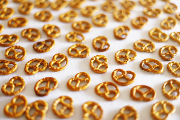Pretzels on white background