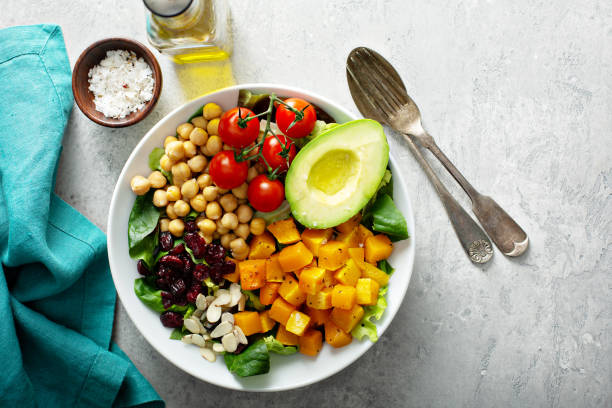 istock Vegan lunch bowl with chickpeas and roasted squash 1164380727