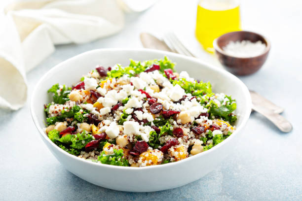 Kale and quinoa salad with chickpeas