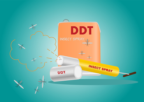 DDT bottle insect spray vector illustration.