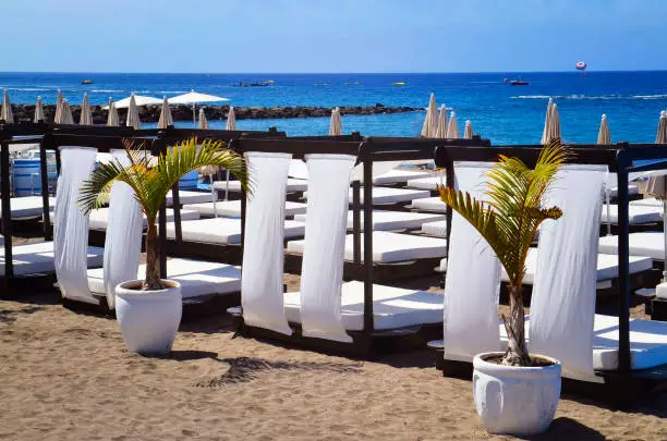 Photo of Beautiful view of Fanabe beach in Costa Adeje, Tenerife,Canary Islands,Spain.