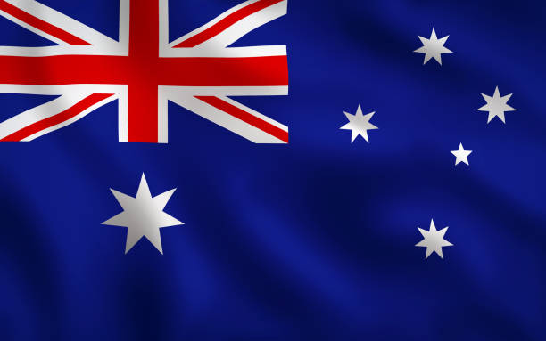 Australia Flag Australian Flag Waving Background Texture western australia flag stock pictures, royalty-free photos & images