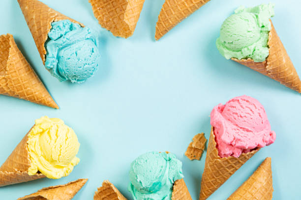 istock Pastel ice cream in waffle cones 1164400880