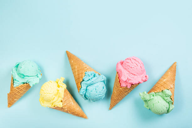istock Pastel ice cream in waffle cones 1164400881