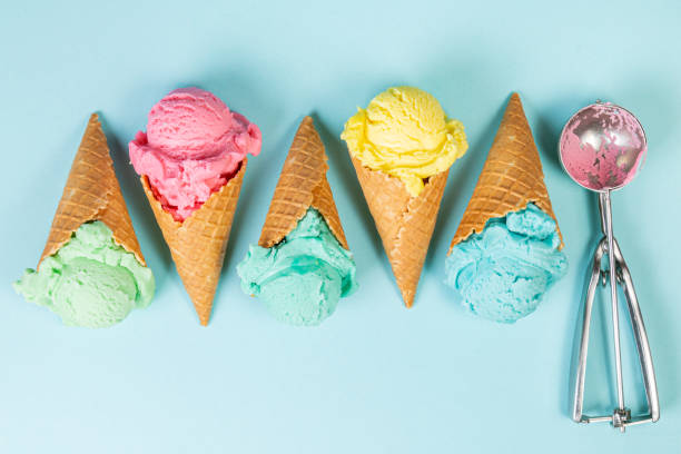 istock Pastel ice cream in waffle cones 1164400909