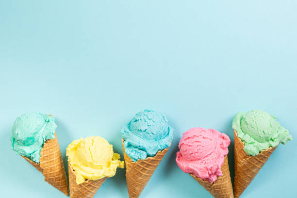 istock Pastel ice cream in waffle cones 1164400915