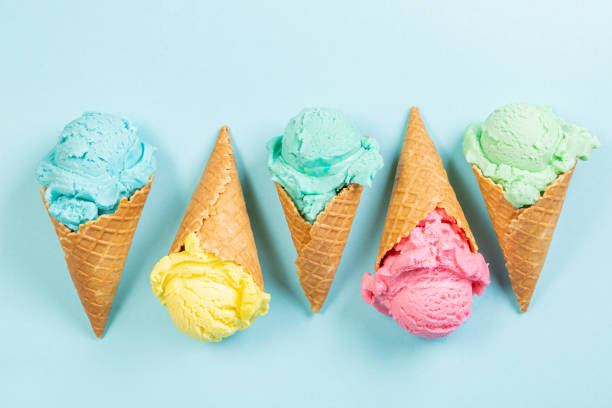 istock Pastel ice cream in waffle cones 1164400916