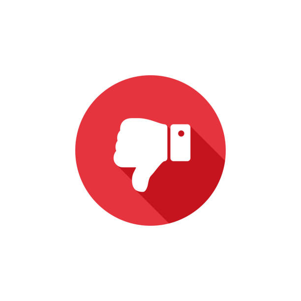 Thumbs down flat long shadow icon. Dislike button flat icon. Low rating sign icon concept. Thumbs down flat long shadow icon. Dislike button flat icon. Low rating sign icon concept. disgusted stock illustrations