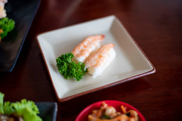 istock Sushi on dishes, Japan food concept 1164408317